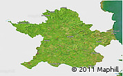 Satellite 3D Map of Meath, single color outside