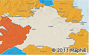 Shaded Relief 3D Map of Meath, political outside