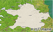 Shaded Relief 3D Map of Meath, satellite outside