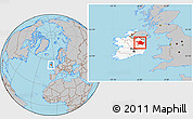 Gray Location Map of Meath, highlighted country