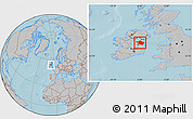 Gray Location Map of Meath, hill shading