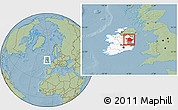 Savanna Style Location Map of Meath, highlighted country, highlighted parent region, hill shading