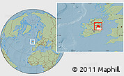 Savanna Style Location Map of Meath, highlighted parent region, within the entire country, hill shading