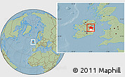 Savanna Style Location Map of Meath, highlighted parent region, hill shading