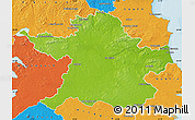 Physical Map of Meath, political outside