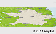 Shaded Relief Panoramic Map of Meath, physical outside