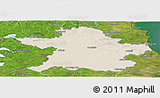Shaded Relief Panoramic Map of Meath, satellite outside
