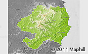 Physical 3D Map of Wicklow, desaturated