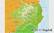 Physical 3D Map of Wicklow, political outside