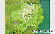 Physical 3D Map of Wicklow, satellite outside