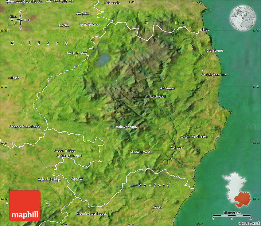 Satellite Map of Wicklow