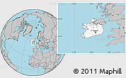 Blank Location Map of Ireland, gray outside