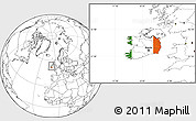 Flag Location Map of Ireland, blank outside