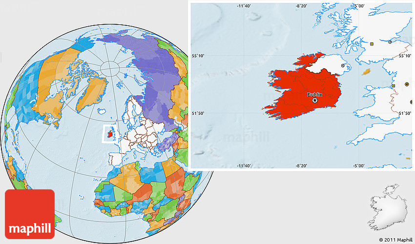 dublin on a world map