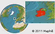 Satellite Location Map of Ireland