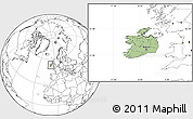 Savanna Style Location Map of Ireland, blank outside