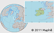 Savanna Style Location Map of Ireland, gray outside