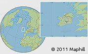 Savanna Style Location Map of Ireland, hill shading inside