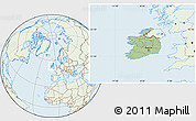 Savanna Style Location Map of Ireland, lighten