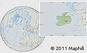 Savanna Style Location Map of Ireland, lighten, semi-desaturated