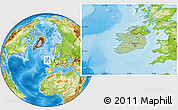 Savanna Style Location Map of Ireland, physical outside