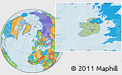 Savanna Style Location Map of Ireland, political outside