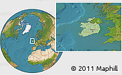 Savanna Style Location Map of Ireland, satellite outside