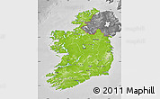 Physical Map of Ireland, desaturated