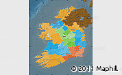 Political Map of Ireland, darken