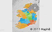 Political Map of Ireland, desaturated