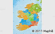 Political Map of Ireland, physical outside