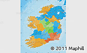 Political Map of Ireland, political shades outside