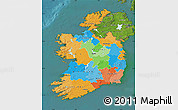 Political Map of Ireland, satellite outside