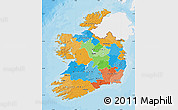 Political Map of Ireland, single color outside