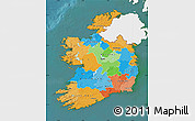 Political Map of Ireland, single color outside, satellite sea