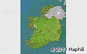Satellite Map of Ireland, lighten, desaturated, land only