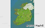 Satellite Map of Ireland, lighten, land only