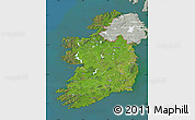 Satellite Map of Ireland, lighten, semi-desaturated, land only