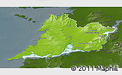 Physical 3D Map of Clare, darken