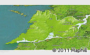 Physical 3D Map of Clare, satellite outside
