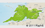 Physical 3D Map of Clare, shaded relief outside