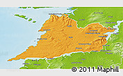 Political 3D Map of Clare, physical outside