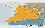 Political 3D Map of Clare, semi-desaturated