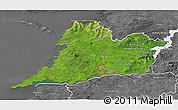 Satellite 3D Map of Clare, desaturated