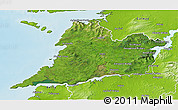 Satellite 3D Map of Clare, physical outside