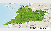 Satellite 3D Map of Clare, shaded relief outside
