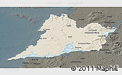 Shaded Relief 3D Map of Clare, darken