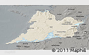 Shaded Relief 3D Map of Clare, darken, semi-desaturated