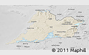 Shaded Relief 3D Map of Clare, desaturated