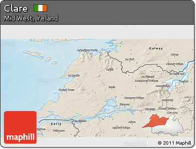 Shaded Relief 3D Map of Clare
